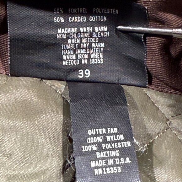 Vintage Sears Workwear Brown Insulated Coveralls Size L Nylon Polyester 80's - Picture 5 of 11